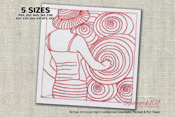 A Closer Look at the Abstract Women Embroidery Pattern
