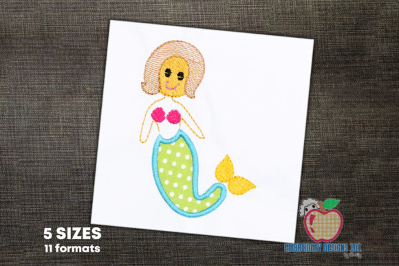 A Designer's Take on the Cute Baby Mermaid Embroidery Design