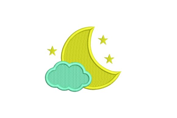 A Dreamy Moon and Cloud Embroidery Design for Personalized Gifts
