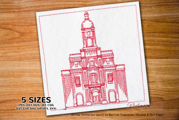 A Review of the Barranquilla Colombia Temple Lineart Embroidery Design