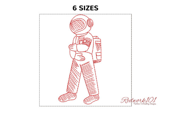 A Season of Stars: The Astronaut in Suit Embroidery Design