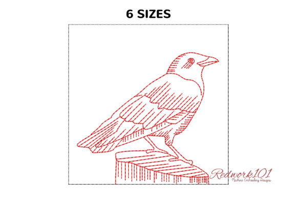 American Crow Redwork Design for Handmade Products