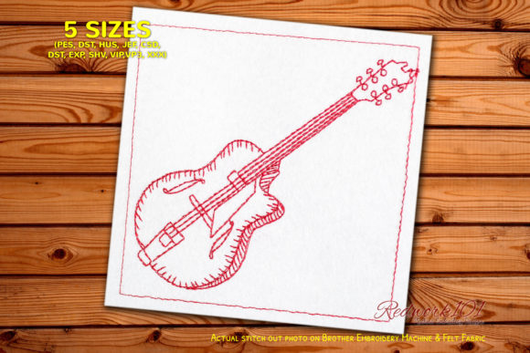 An Embroidery Designer's Review: Archtop Guitar Design for Boutique Sweatshirts