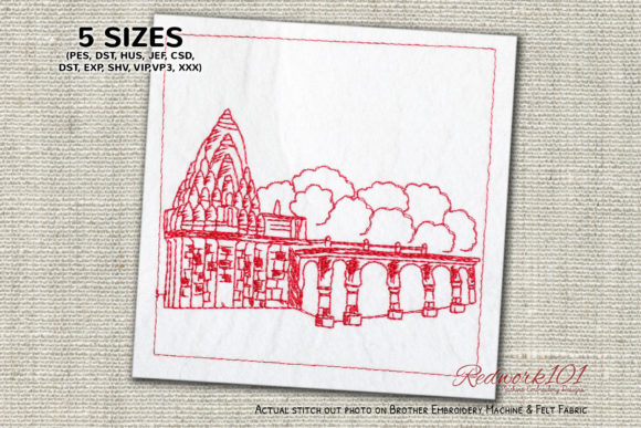 Bhimashankar Temple Redwork: A Sacred Design for Modern Crafters