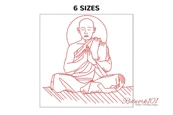 Buddha in Meditation: A Serene Embroidery Design for Apparel