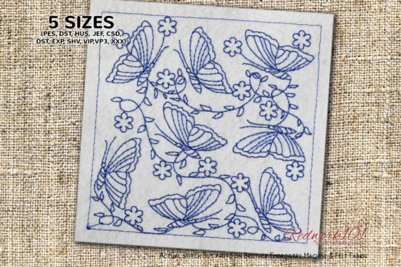 Butterfly Seamless Pattern Redwork for Craft Fair Success