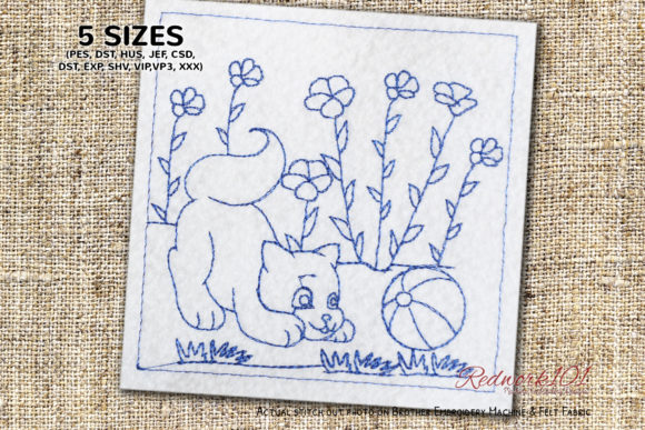 Cute Cat Playing with Ball Embroidery Design Review