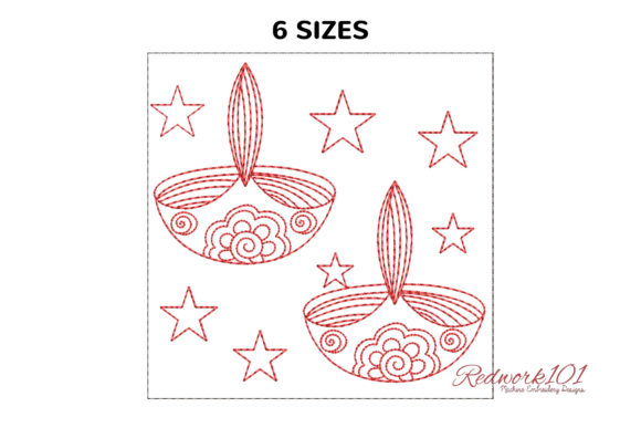 Deepawali Diyas Bluework Embroidery Design Review