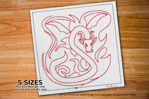 Dragon Creature Redwork: A Folklore Embroidery Review