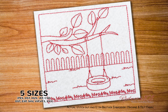 Empty Swing Design for Boutique Sweatshirt Embroidery