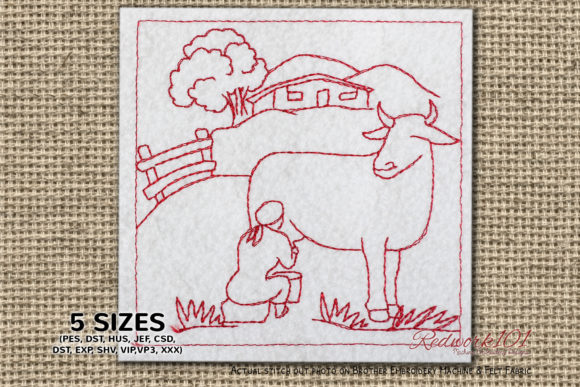 Farmer Milking the Cow Redwork: A Business-Friendly Design Review