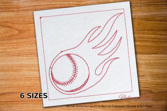 Flaming Baseball Lineart Design for Business Merchandise