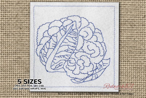 Fresh Cauliflower Redwork: A Professional Design Review