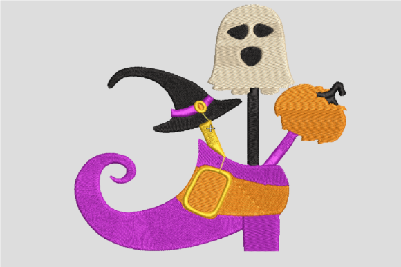 Halloween Shoe Embroidery Design for Branded Merchandise
