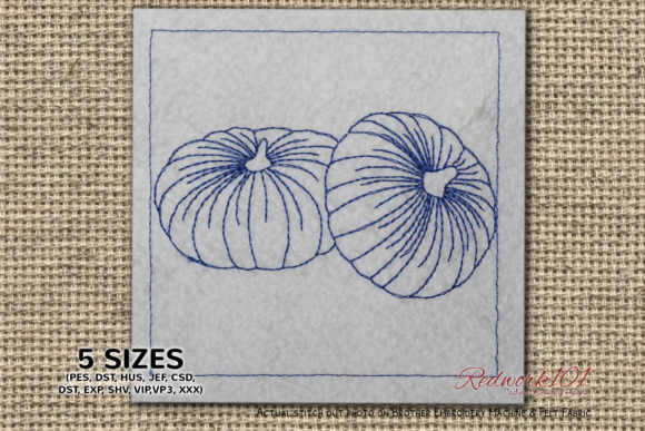 Redwork Pumpkins for a Cozy Handmade Collection